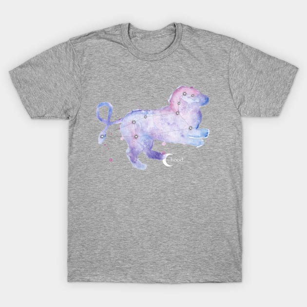 Leo Galaxy Watercolor T-Shirt by Dbaudrillier